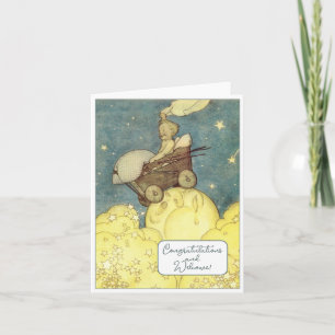 Vintage Nyfödd bebis-Grattisar - platta kort