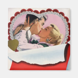 Vintage nygifta på Alla hjärtans dag Kärlek och Ro Magnet