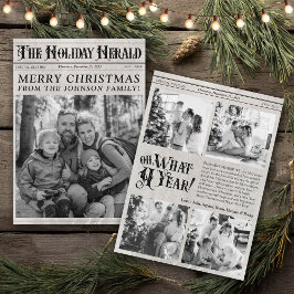 Vintage - nyhetsblad: ett års fotopul julkort