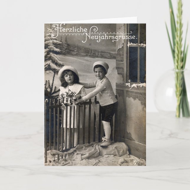 Vintage: Nytt år - Helgkort (Framsida)