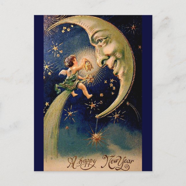 Vintage - nytt års vykort (Framsida)