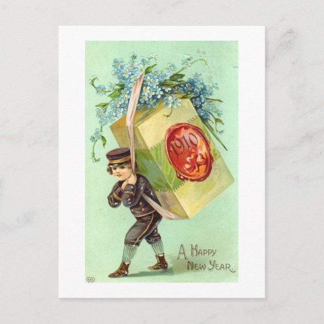 Vintage - nytt års vykort (Framsida)
