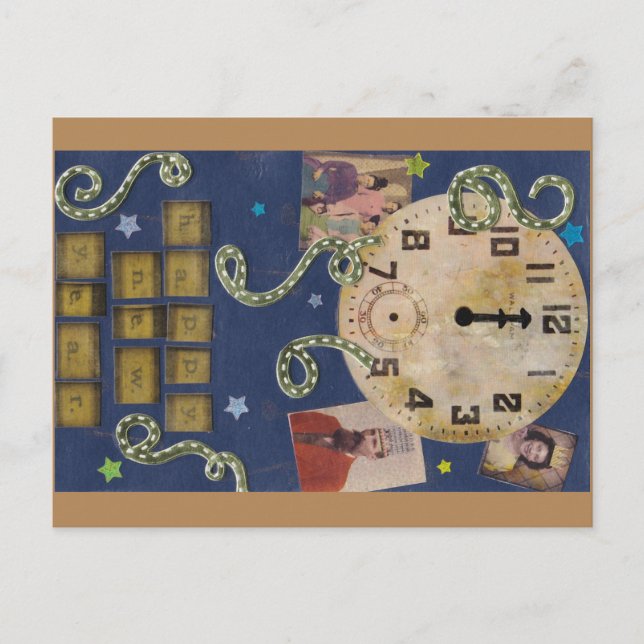 Vintage - nytt års vykort (Framsida)