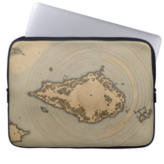 Vintage ö-karta Antik fantasikartografi Laptop Fodral