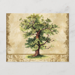Vintage Oak Livets träd Swirl Etchings Parchment OSA Kort