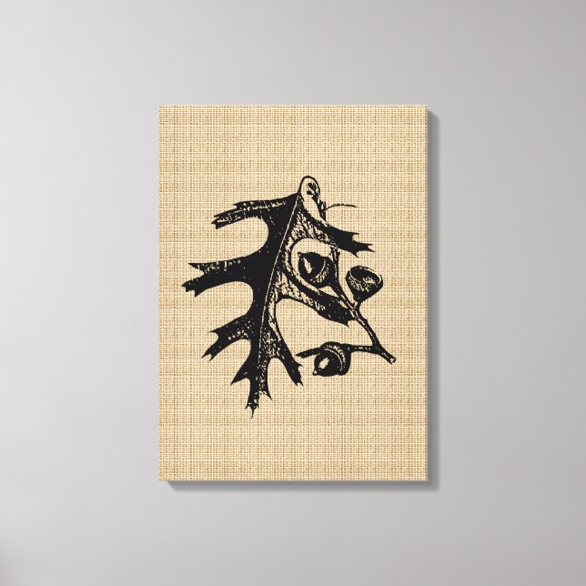 Vintage Oak på arbetsytan Canvastryck (Framsida)