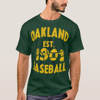 Vintage Oakland Baseball Est 1901 Baseball Batter T Shirt
