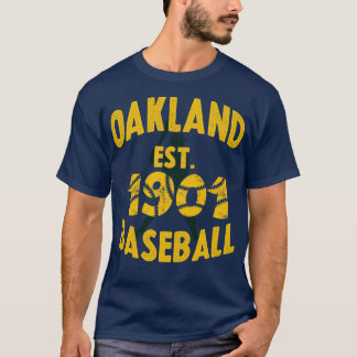 Vintage Oakland Baseball Est 1901 Baseball Batter T Shirt
