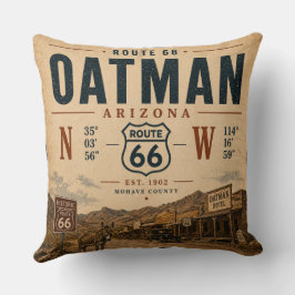 Vintage Oatman Arizona Route 66 Koordinater Kudde