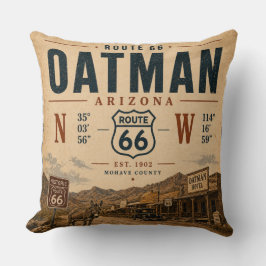 Vintage Oatman Arizona Route 66 Koordinater Kudde