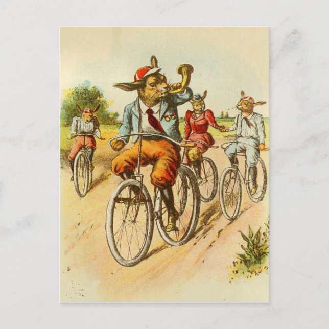Vintage oavbrutet tjata ridningcykelvykortet vykort (Framsida)
