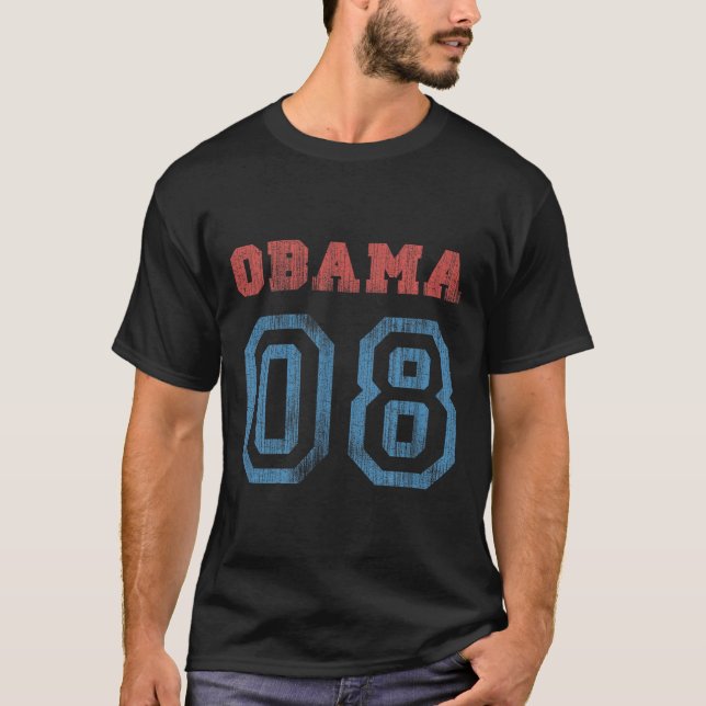 Vintage Obama 08 T Shirt (Framsida)
