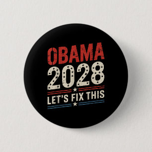 Vintage Obama 2028 Förnuftigt politiskt patriotisk Knapp