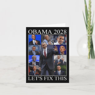 Vintage Obama 2028 Förnuftigt politiskt patriotisk Kort