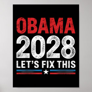 Vintage Obama 2028 Förnuftigt politiskt patriotisk Poster