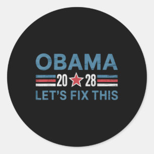 Vintage Obama 2028 Förnuftigt politiskt patriotisk Runt Klistermärke