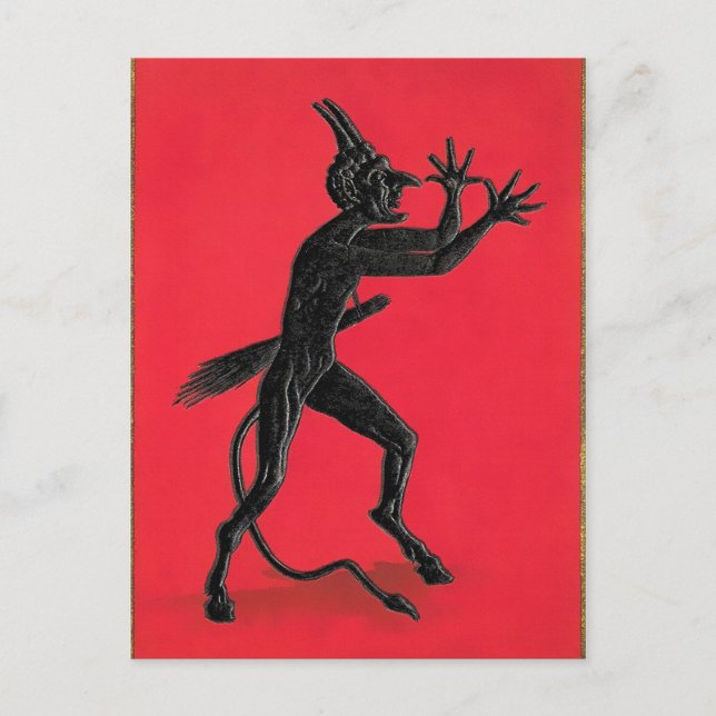 Vintage Obscenen Krampus Vykort (Framsida)