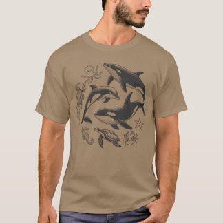 Vintage Ocean Animals T-Shirt | Retro 90-talet Sea
