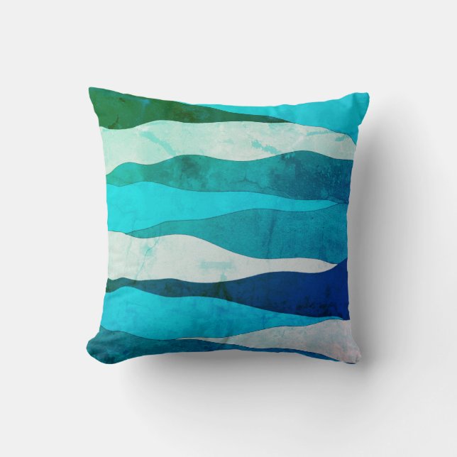 Vintage Ocean Blue Dekorativ kudde (Framsida)