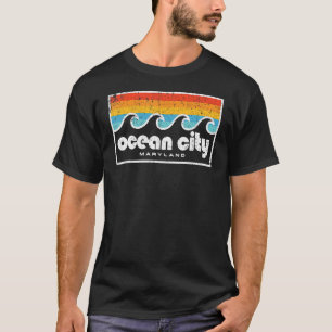 Vintage Ocean City Md Ocean City Maryland Beach Va T Shirt