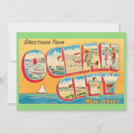 Vintage Ocean City NJ 5x7 Big Postcard Tack Kort