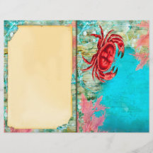 Vintage Ocean Crab Journal Page
