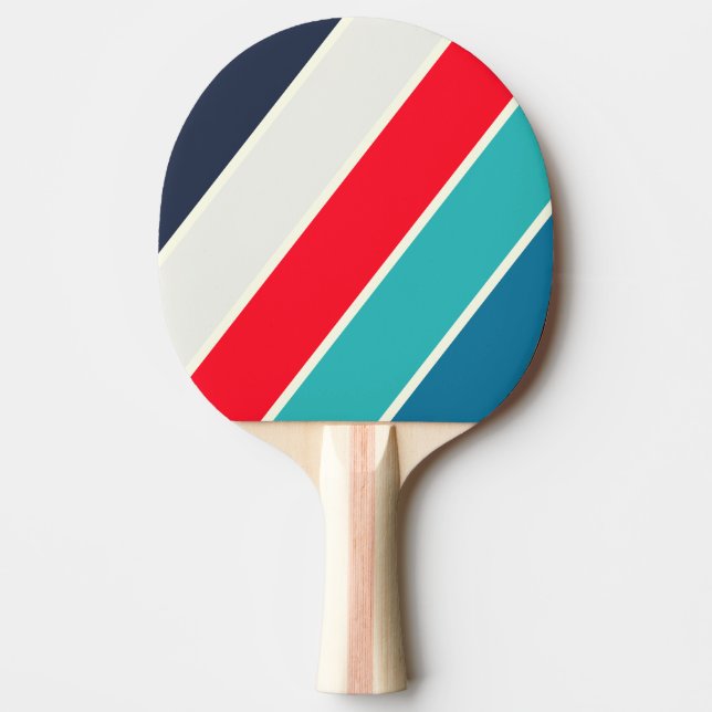 Vintage Ocean Djärva Randiga Pingisracket (Framsidan)