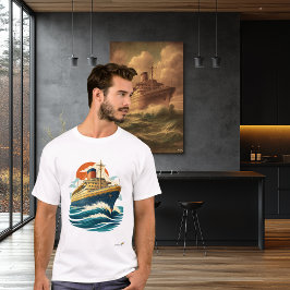 Vintage Ocean Liner | Mid-Century Retro Travel T Shirt