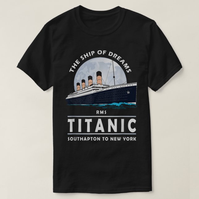 Vintage Ocean Liner Ship Illustration T Shirt (Design framsida)