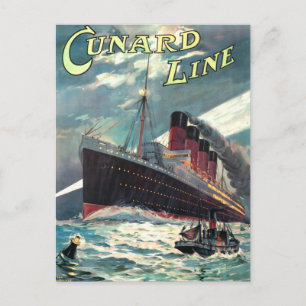 VINTAGE OCEAN LINER TRAVEL POSTCARD VYKORT