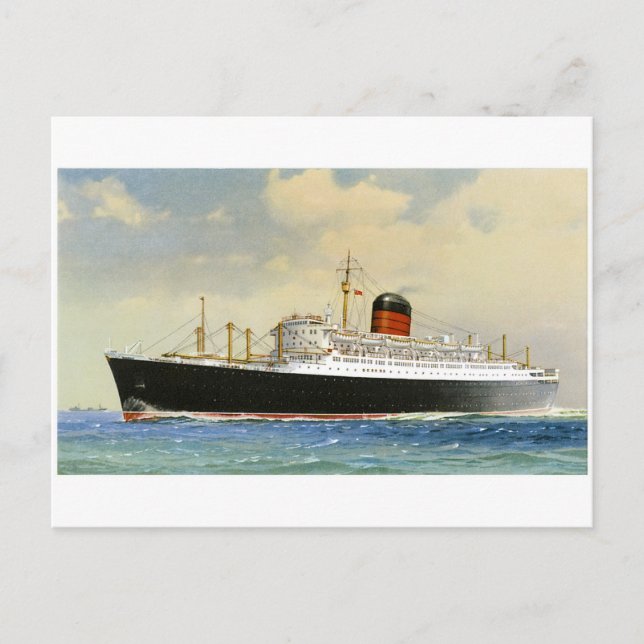 Vintage Ocean Liner Vykort (Framsida)