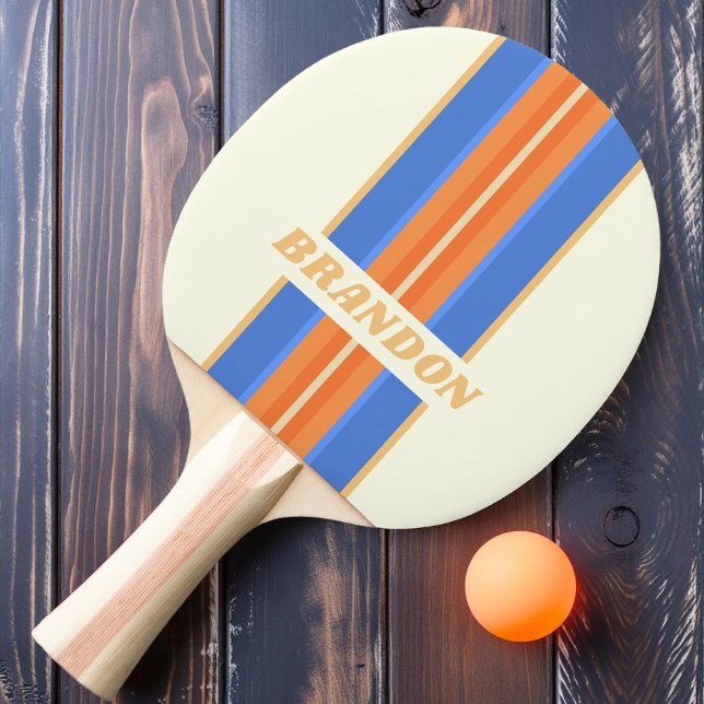 Vintage Ocean Sun Rally Stripe med namn Pingisracket (Skapare uppladdad)
