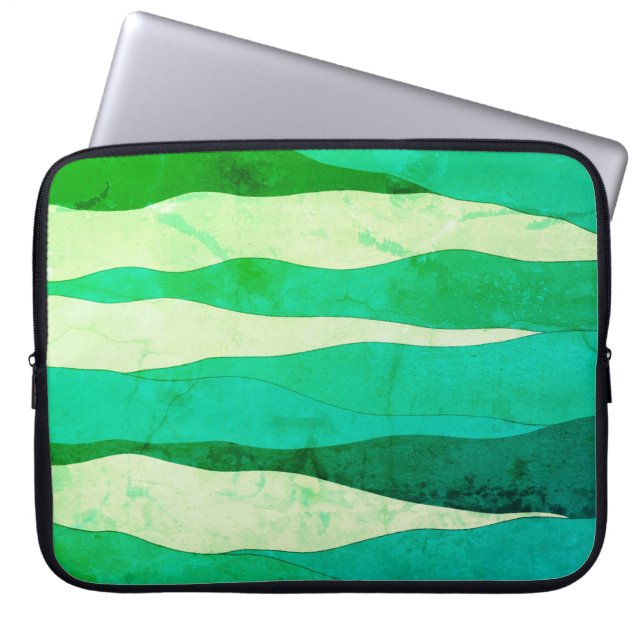 Vintage Oceanen Grönt Laptop sleeve (Framsidan)