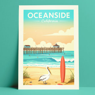 Vintage Oceanside California Vykort
