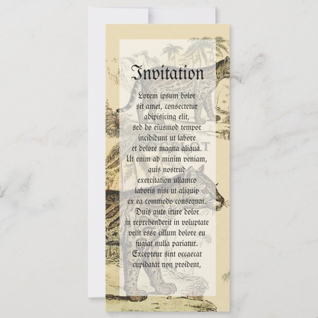 Vintage Ocelot Inbjudningar (Framsida)