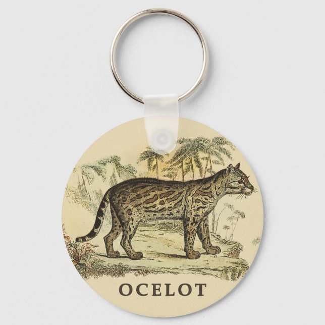 Vintage Ocelot Nyckelring (Framsida)