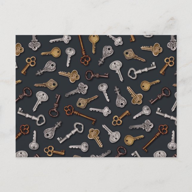 Vintage och antika Nycklar Vykort (Framsida)