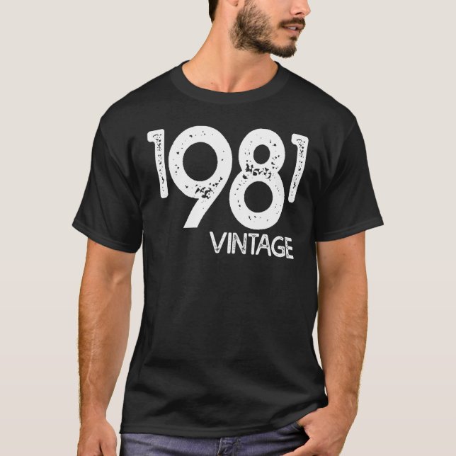 Vintage och född 1981 t shirt (Framsida)