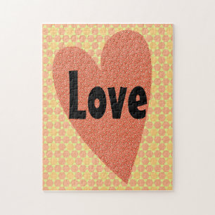 Vintage och Retro Heart Kärlek Art Puzzle Pussel