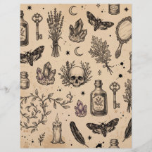 Vintage ockult kalle och fjäril Scrapbookpapper