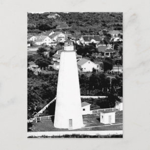 Vintage Ocracoke Lighthouse-fotografi Vykort