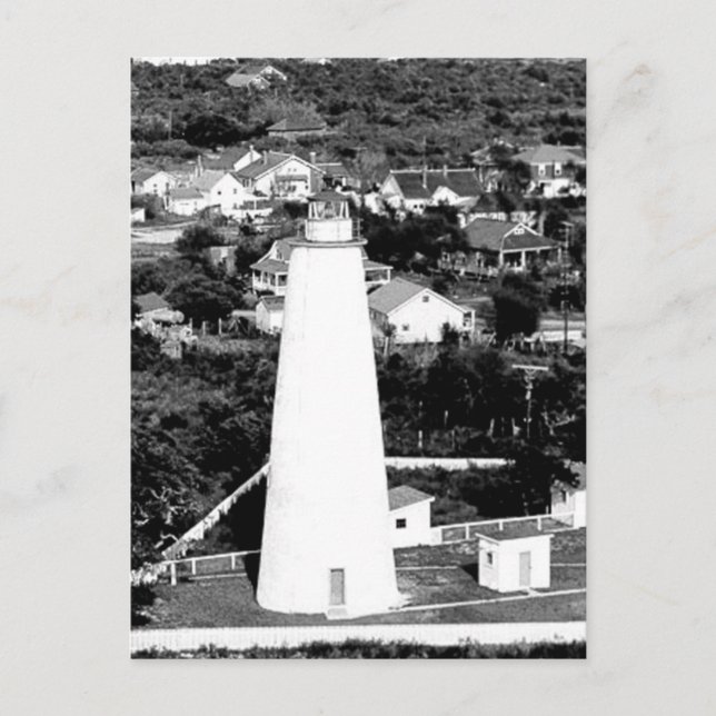 Vintage Ocracoke Lighthouse-fotografi Vykort (Framsida)