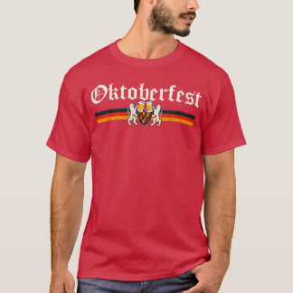 Vintage Octoberfest German Drinking Festival Lion  T Shirt