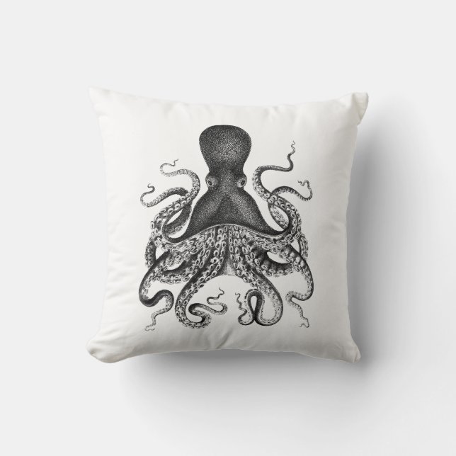 Vintage Octopus Dekorativ kudde (Framsida)