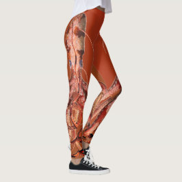 Vintage Octopus - Fire Färg Leggings