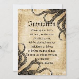 Vintage Octopus Inbjudningar