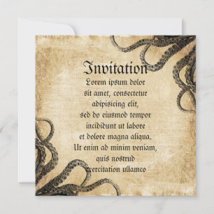 Vintage Octopus Inbjudningar