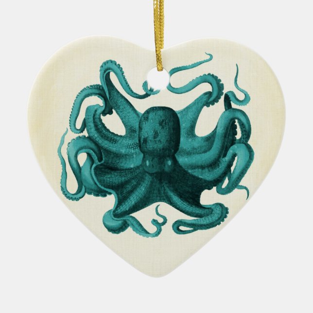 Vintage Octopus Julgransprydnad Keramik (Framsidan)