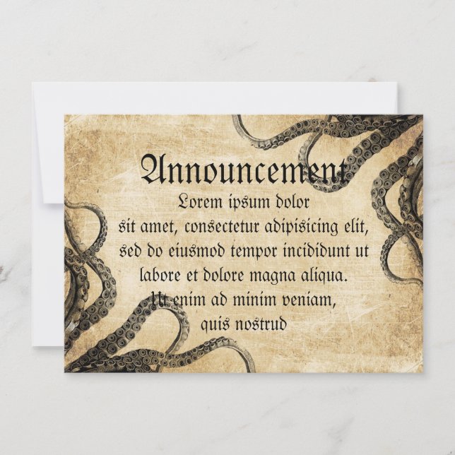 Vintage Octopus Meddelande (Framsida)