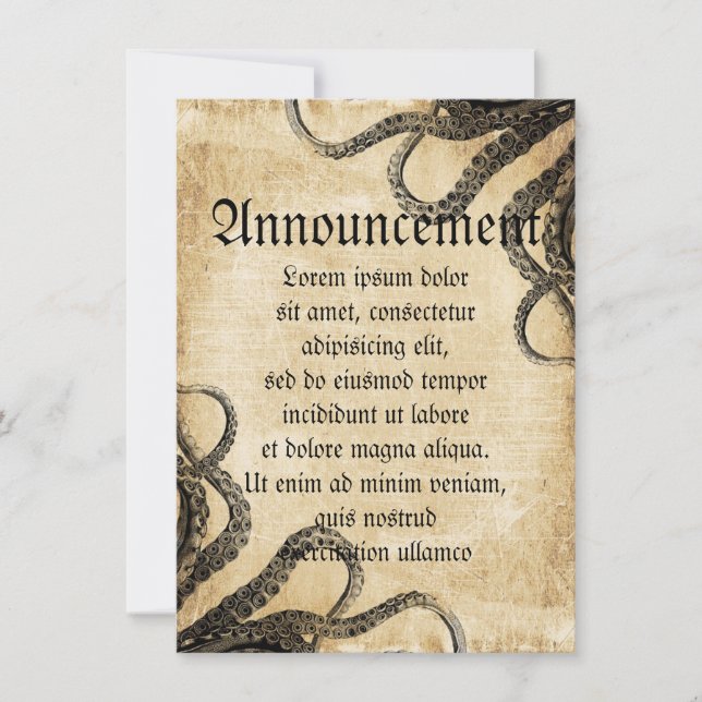 Vintage Octopus Meddelande (Framsida)